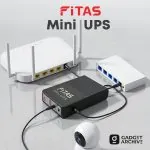 FiTAS TM55 Mini UPS 10400mAh 5V 9V 12V router backup power Bangladesh Gadget Archive