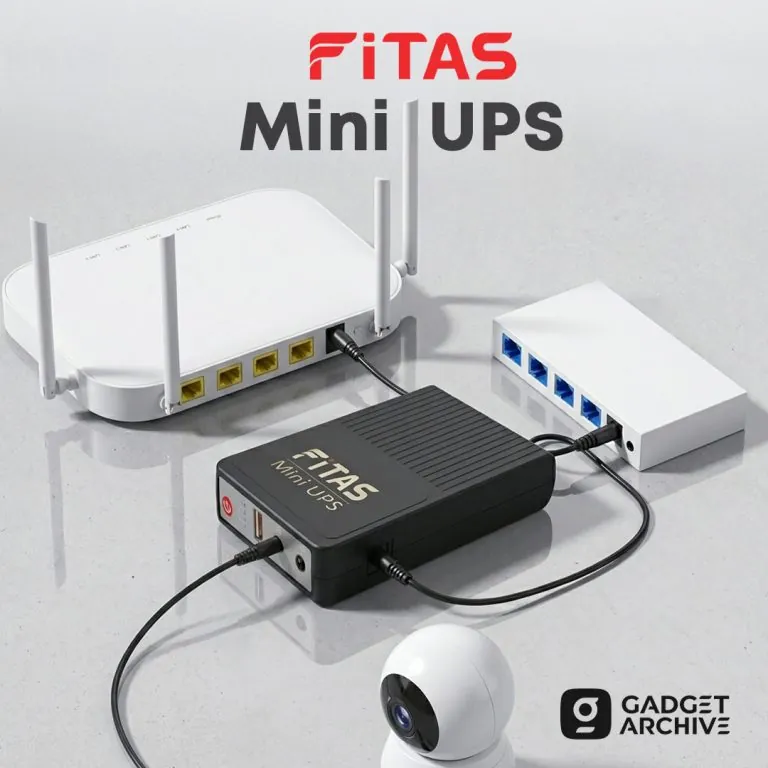 FiTAS TM55 Mini UPS 10400mAh 5V 9V 12V router backup power Bangladesh Gadget Archive