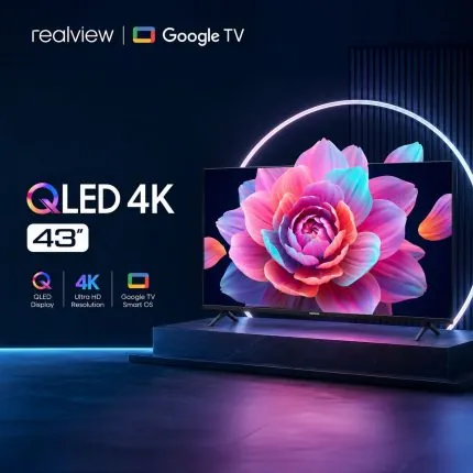 Realview L43D01 43 Inch QLED 4K Google TV with Quantum Dot Display and Google TV Smart Platform