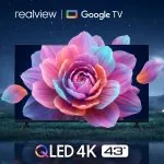Realview L43D01 43 Inch QLED 4K Google TV with Google TV and HDR Display